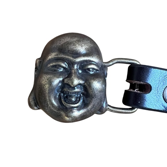 Quelli Della Pelle Handmade Brown Leather Belt Laughing Buddha Bellagio Italy XL - Picture 2 of 10